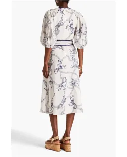 Zimmermann Day Midi Dress in Navy Bows Size 0/AU 8 for rent on The Volte - image 2