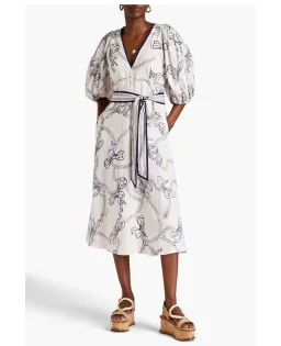 Zimmermann Day Midi Dress in Navy Bows Size 0/AU 8 for rent on The Volte - image 1