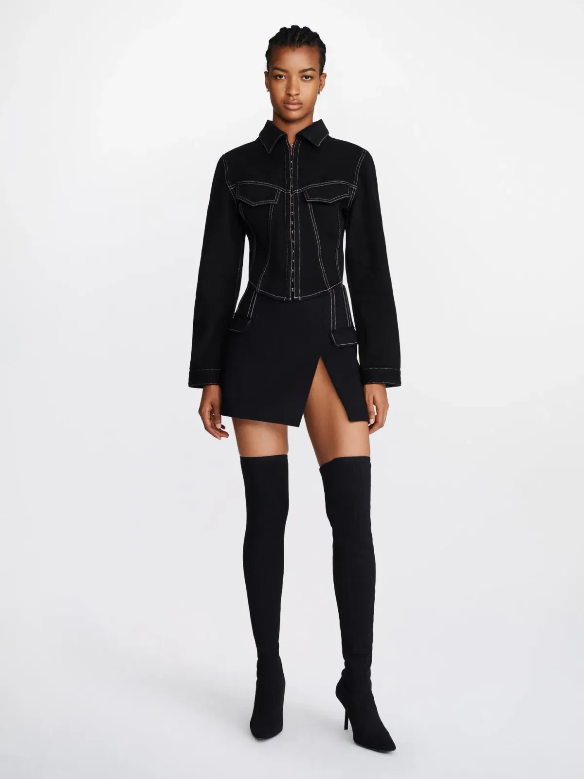 Dion Lee Frame Mini Skirt Black Size 6 for rent on The Volte - main image