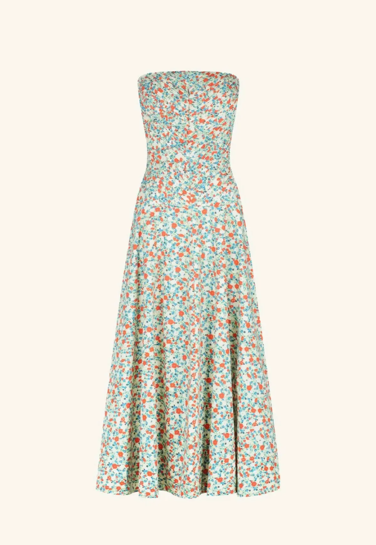 Shona Joy Ulani Strapless Pleated Midi Dress Multi Floral Size 10 - Image 6