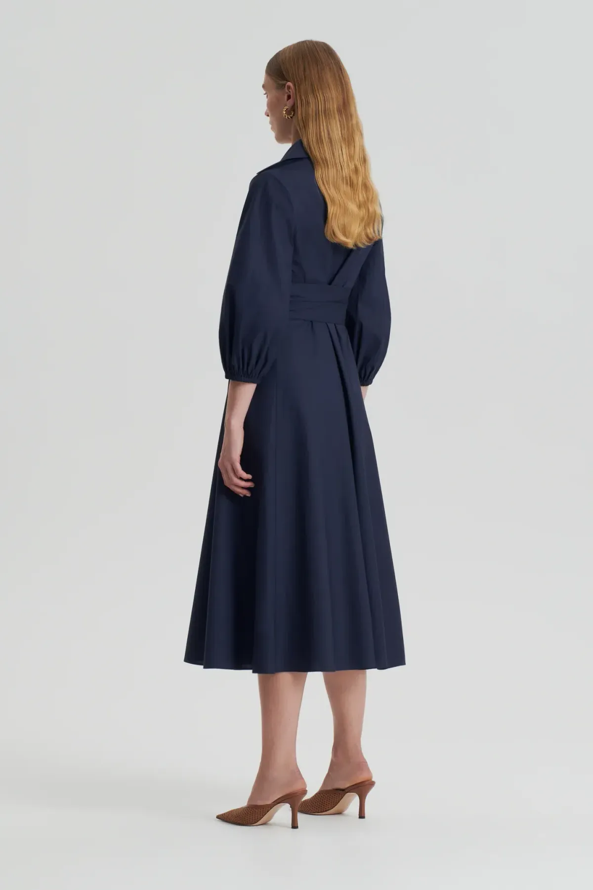 Scanlan Theodore Parachute Cotton Twist Dress Navy Size 10 - Image 3