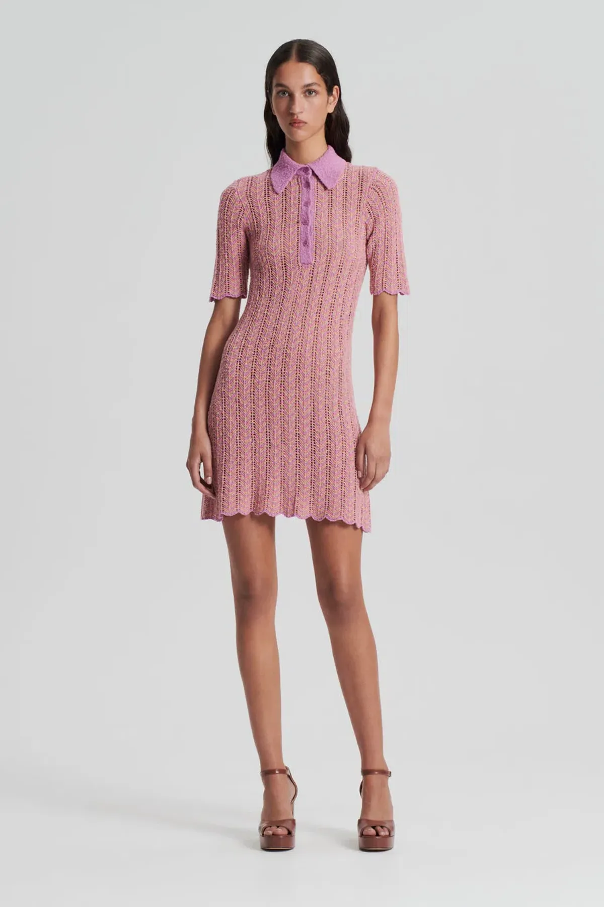 Scanlan Theodore Knit Shirt Dress Pink Size S/ AU 8 - Image 1