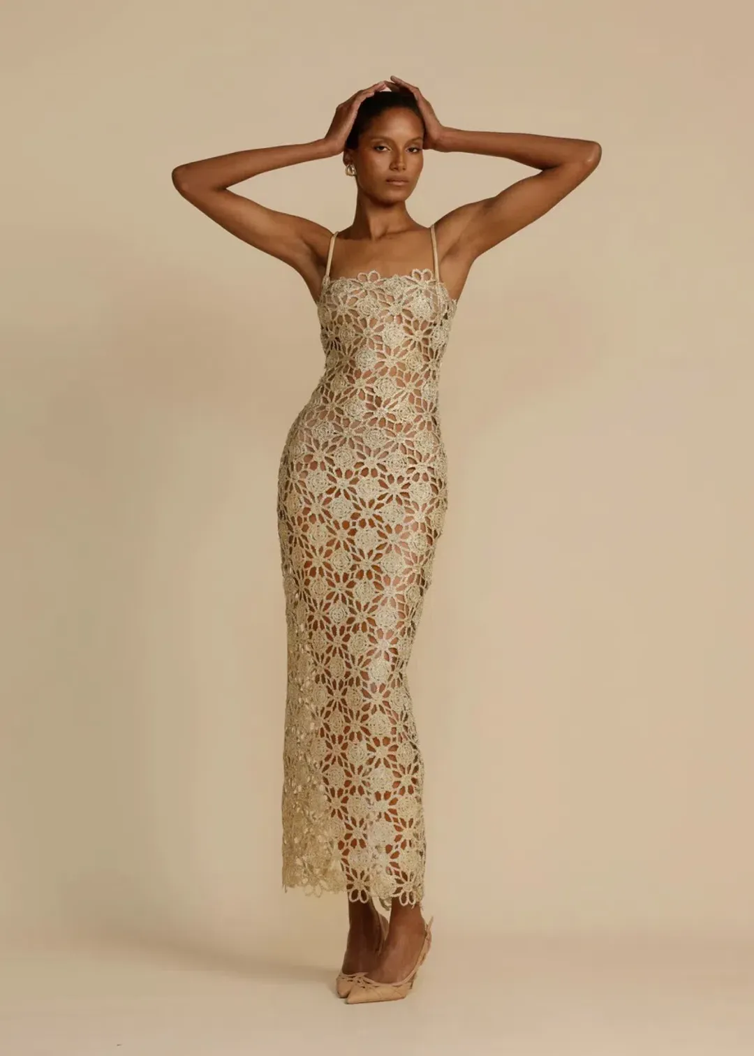 Arcina Ori Kendra Dress Metallic Gold Size S / AU 8 for rent on The Volte - main image