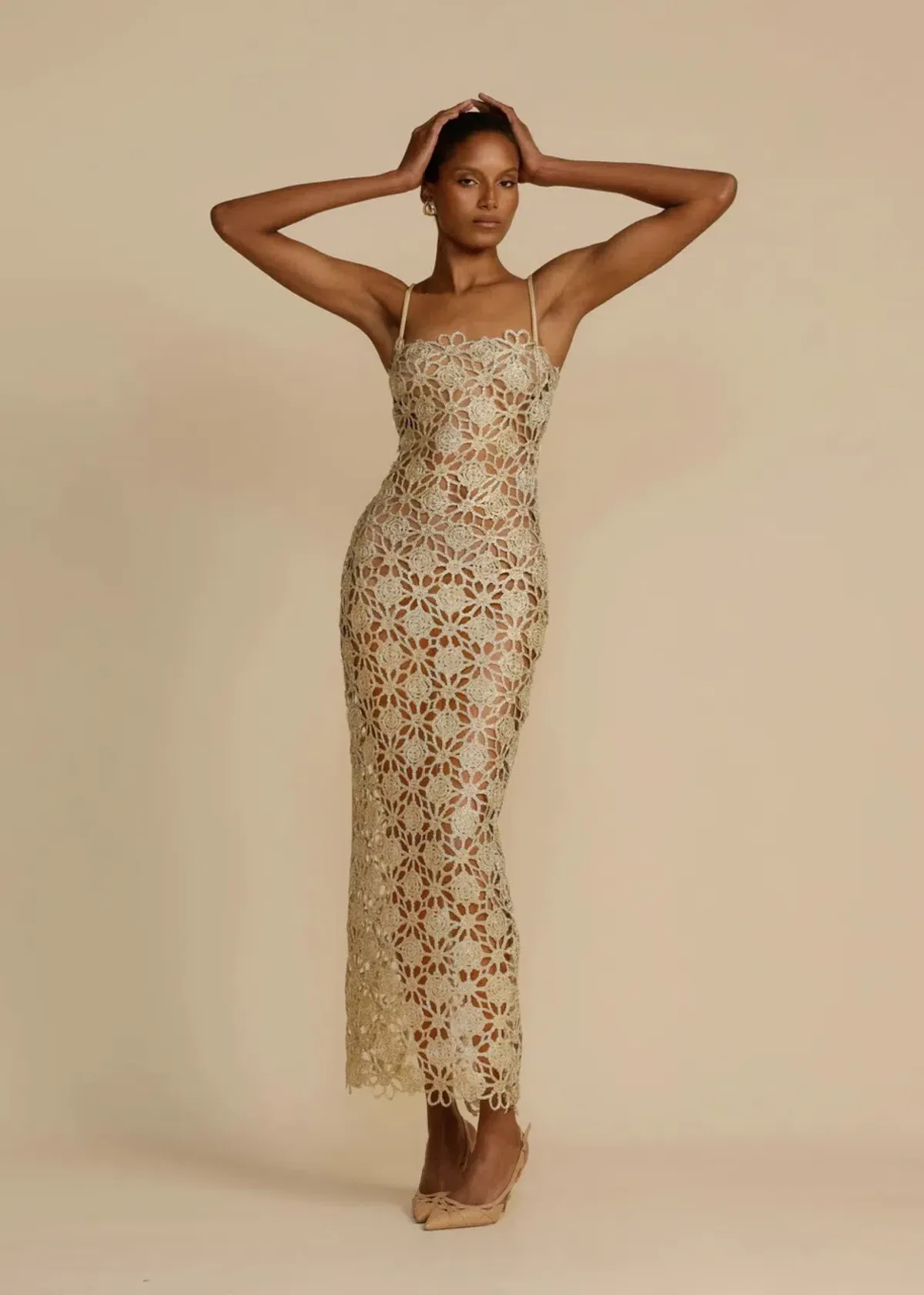 Arcina Ori Kendra Dress Metallic Gold Size S / AU 8 for rent on The Volte - main image