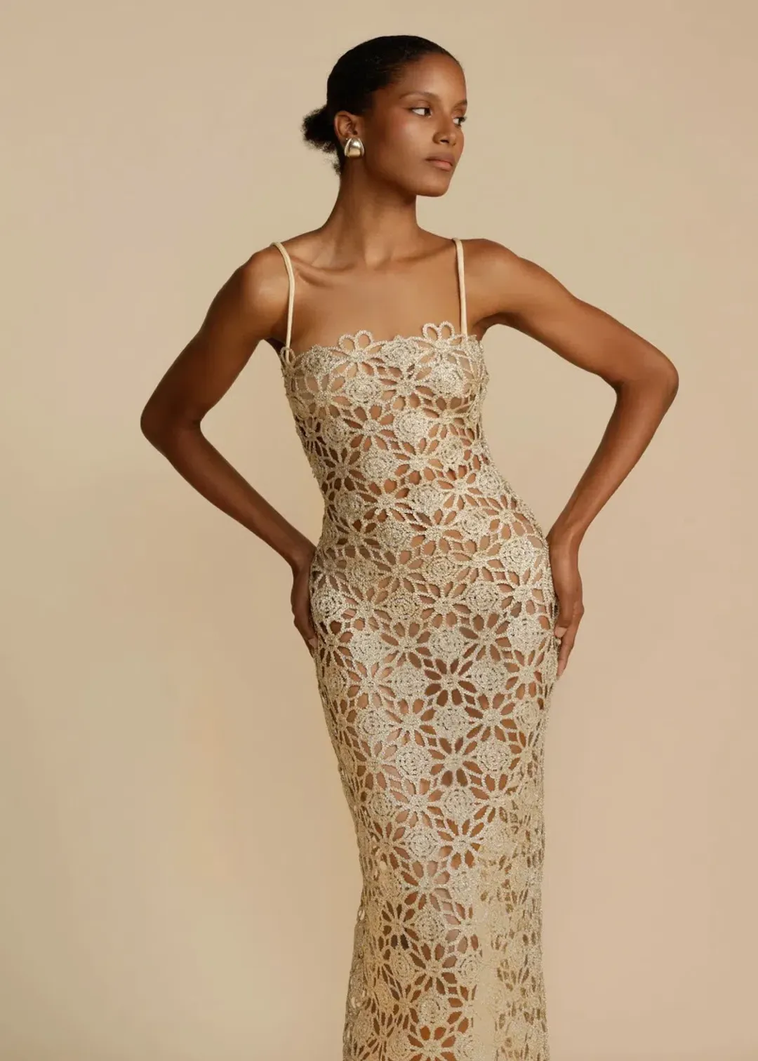 Arcina Ori Kendra Dress Metallic Gold Size S / AU 8 for rent on The Volte - main image