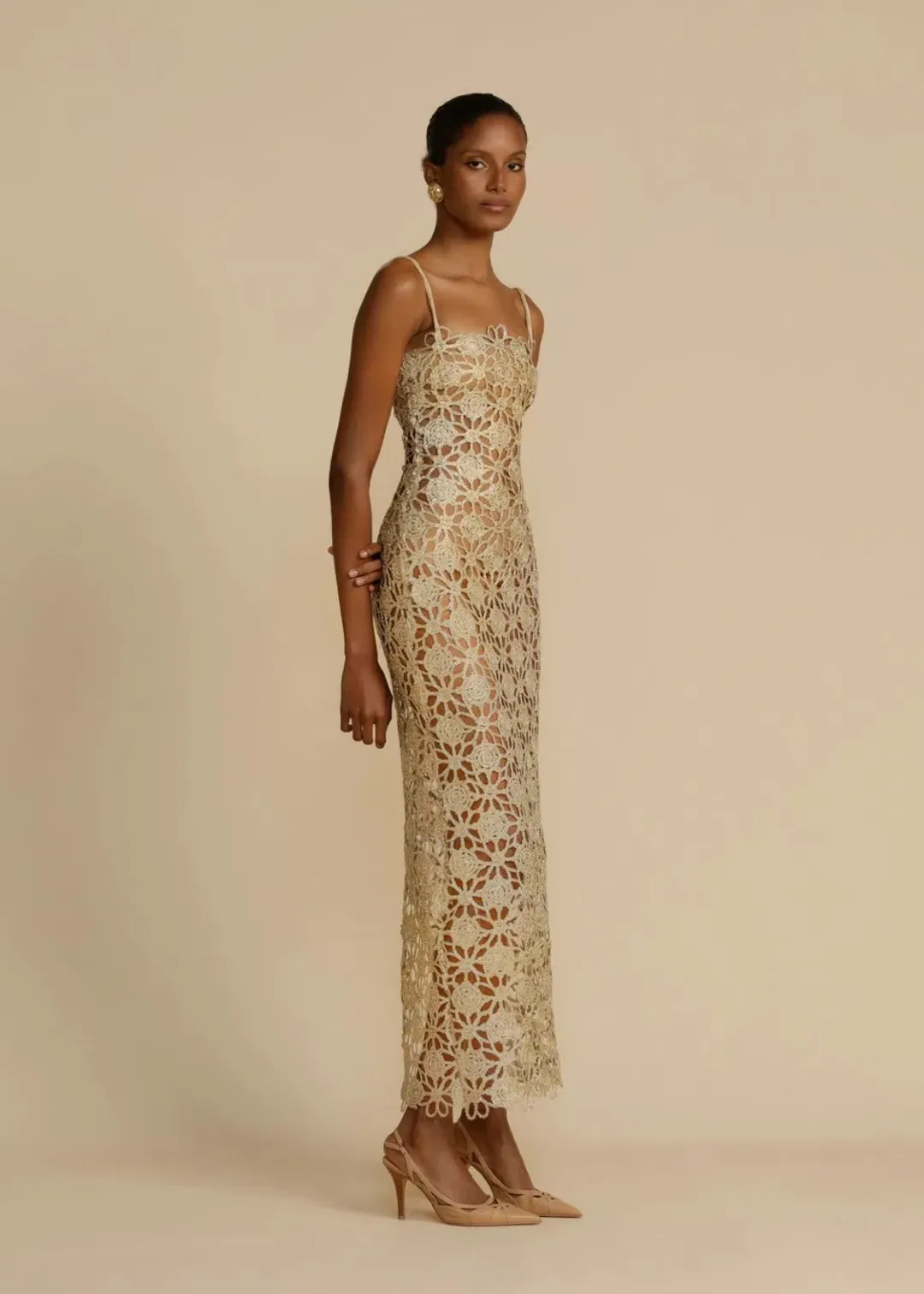 Arcina Ori Kendra Dress Metallic Gold Size S / AU 8 for rent on The Volte - main image
