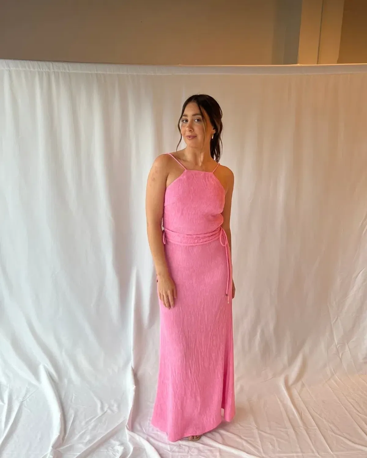 By Nicola Estelle Pleated Maxi Skirt Pink Size 6 - Image 1
