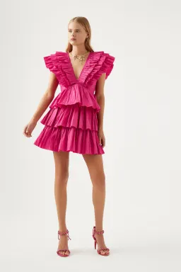Aje Rhythmic Frilled Mini Dress - 4 for rent on The Volte - image 1