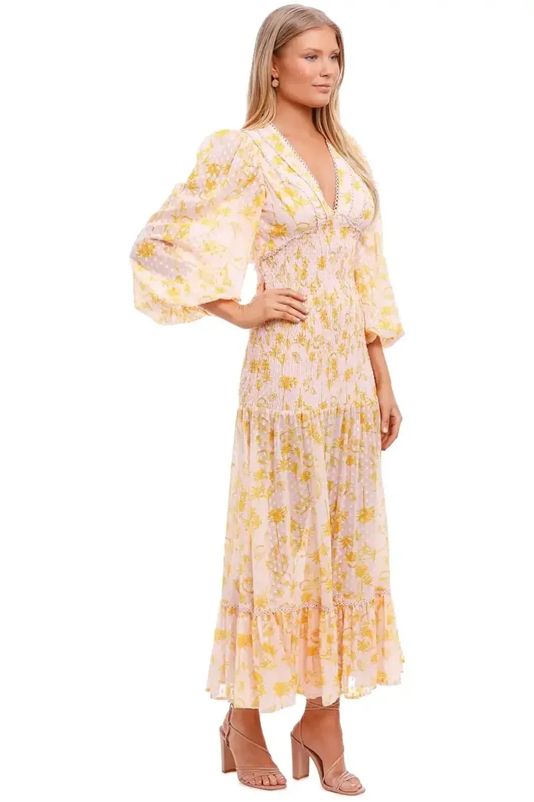 Significant Other Bernadette Dress Yellow Floral Size 8 for rent on The Volte - main image
