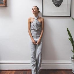 ONE FELL SWOOP Emily Linen Jumpsuit Size 8 for rent on The Volte - image 1