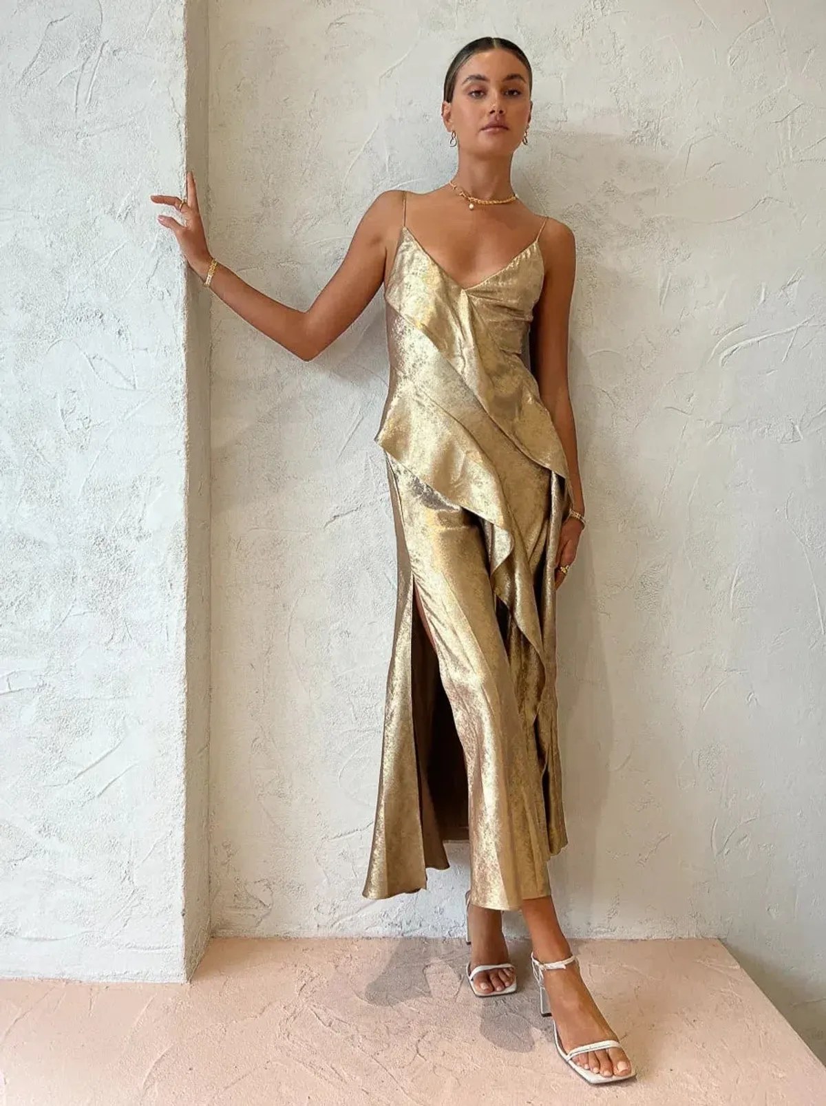 Acler Queensbridge Dress in Gold Size 6 - Image 2