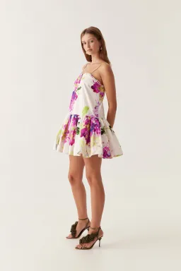 AJE Willow Sweetheart Mini Dress Wild Hyrdangea Size 6 for rent on The Volte - image 3