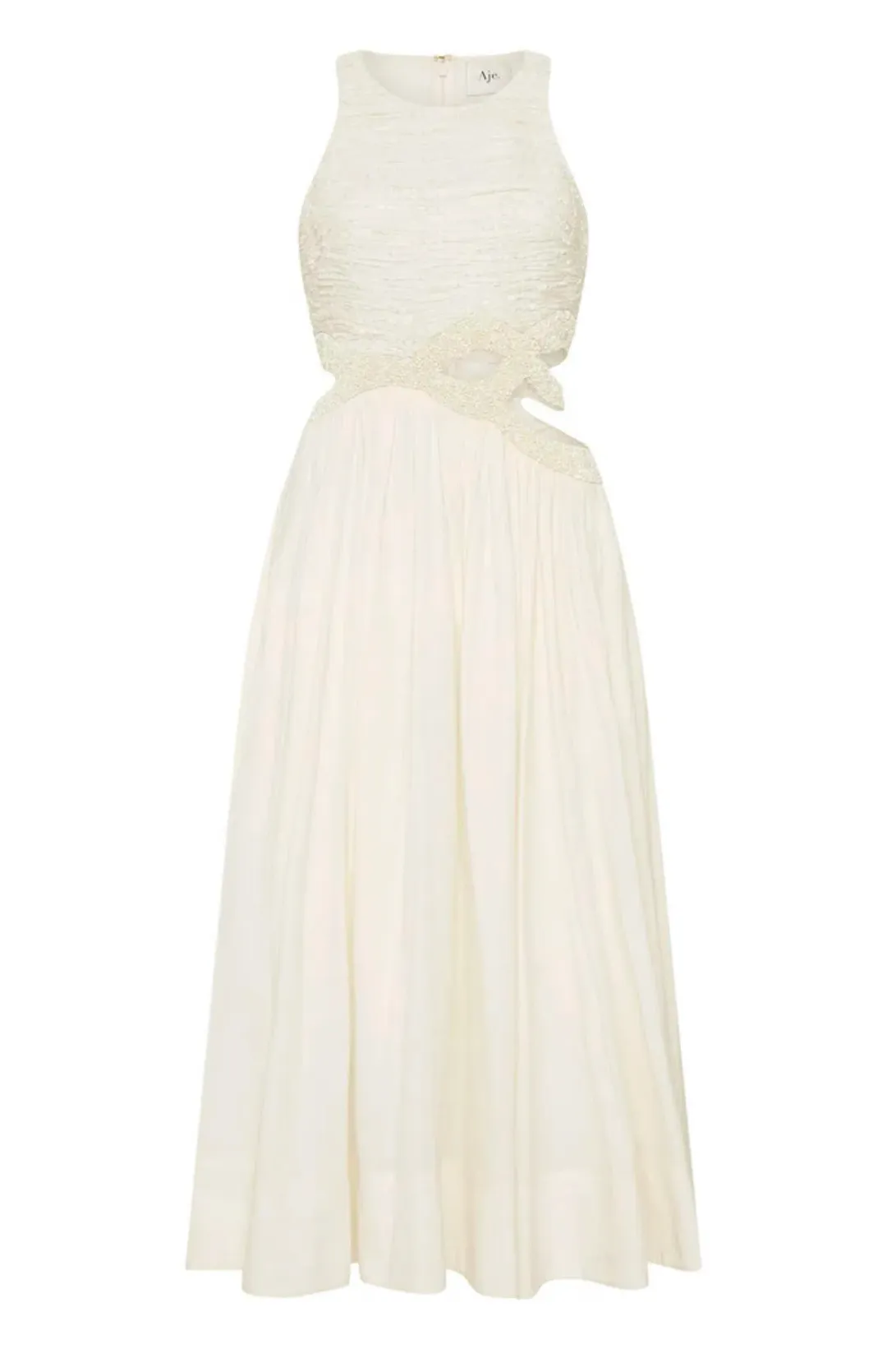 Aje New Catara Sequin Midi Dress Ivory Size 16 for rent on The Volte - main image
