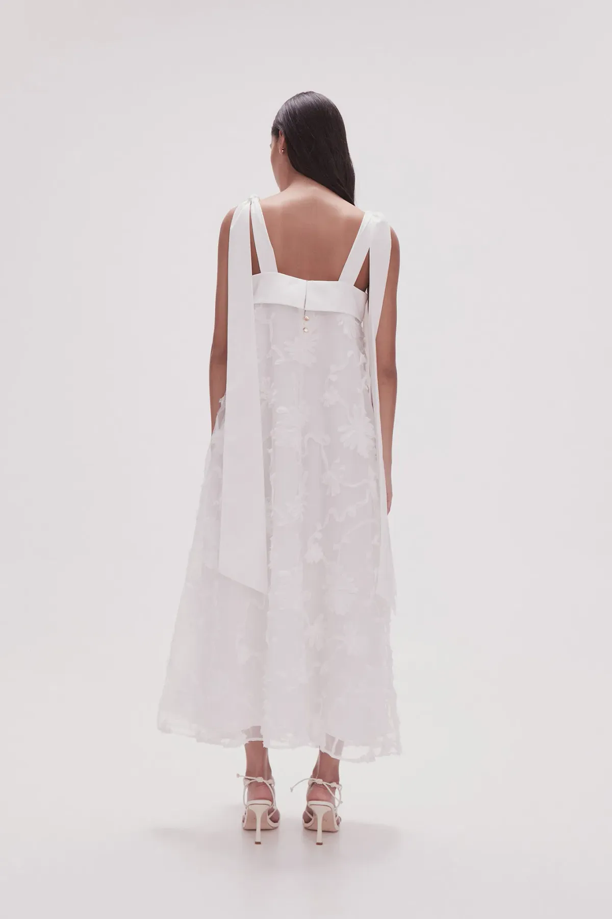 Aje Ursula Midi Dress Ivory Size 14 - Image 3