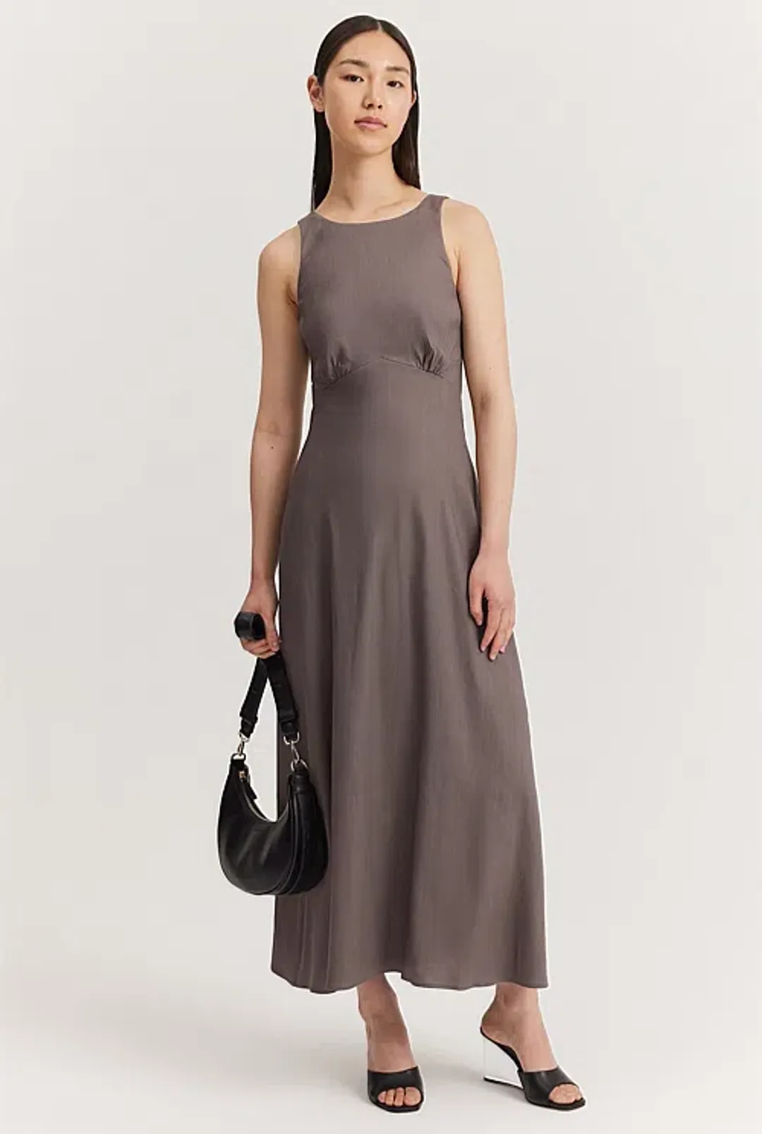 Country Road Cut-Away Column Dress Grey Size 10 for rent on The Volte - main image