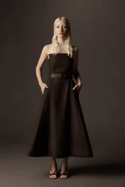 Country Road Strapless Fit and Flare Midi Dress Brown Size 10 for rent on The Volte - image 6