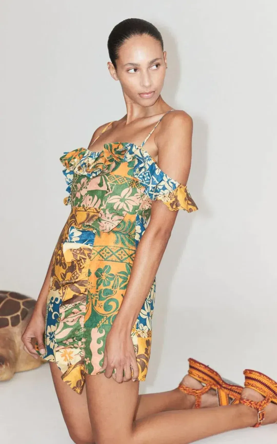 Alemais Archie Flounce Mini Dress Print Size 10 for rent on The Volte - main image