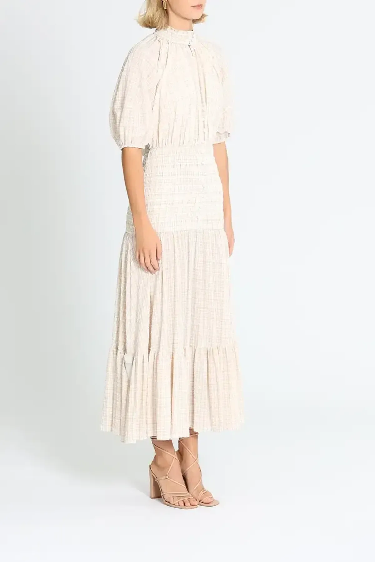 Significant Other Freya Dress in Almond Check Size 8 - Image 2
