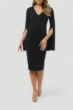 Pasduchas Amaryllis Midi Dress in Black Size 8 for rent on The Volte - image 1