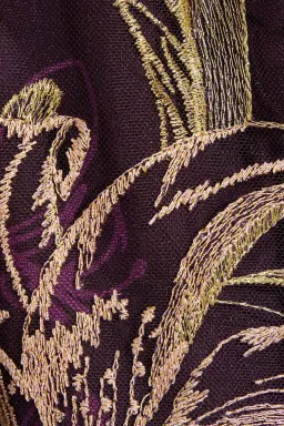 Marchesa Notte Embroidered Burgundy Gown Floral Size 8 for rent on The Volte - image 4