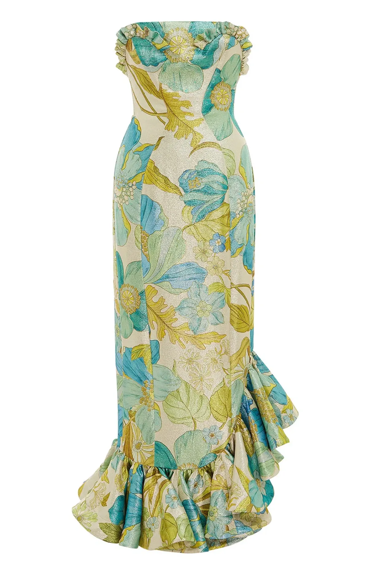 Alemais Janis Strapless Midi Dress Print Size AU 8 - Image 3