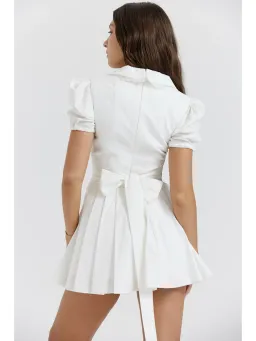 House Of CB Piera Pleated Mini Dress White Size M / AU 10 for rent on The Volte - image 3