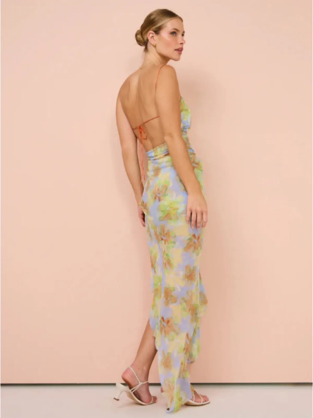 Bec & Bridge Zephy Asym Dress in Blue Blossom Size AU 10 - Image 3