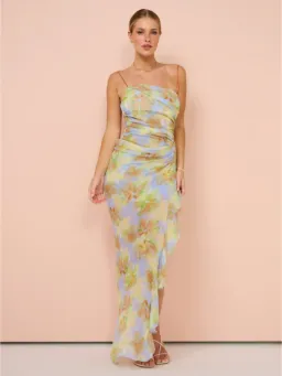 Bec & Bridge Zephy Asym Dress in Blue Blossom Size AU 10 for rent on The Volte - image 1