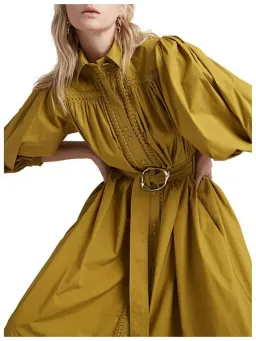 Aje Casablanca Midi Dress Olive Green Size AU 10 for rent on The Volte - image 3