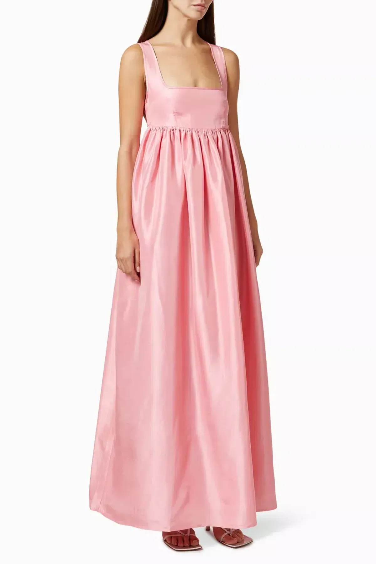 OROTON Strappy Open Back Poplin Maxi Sundress in Pink Strawberry Size 14 - Image 9