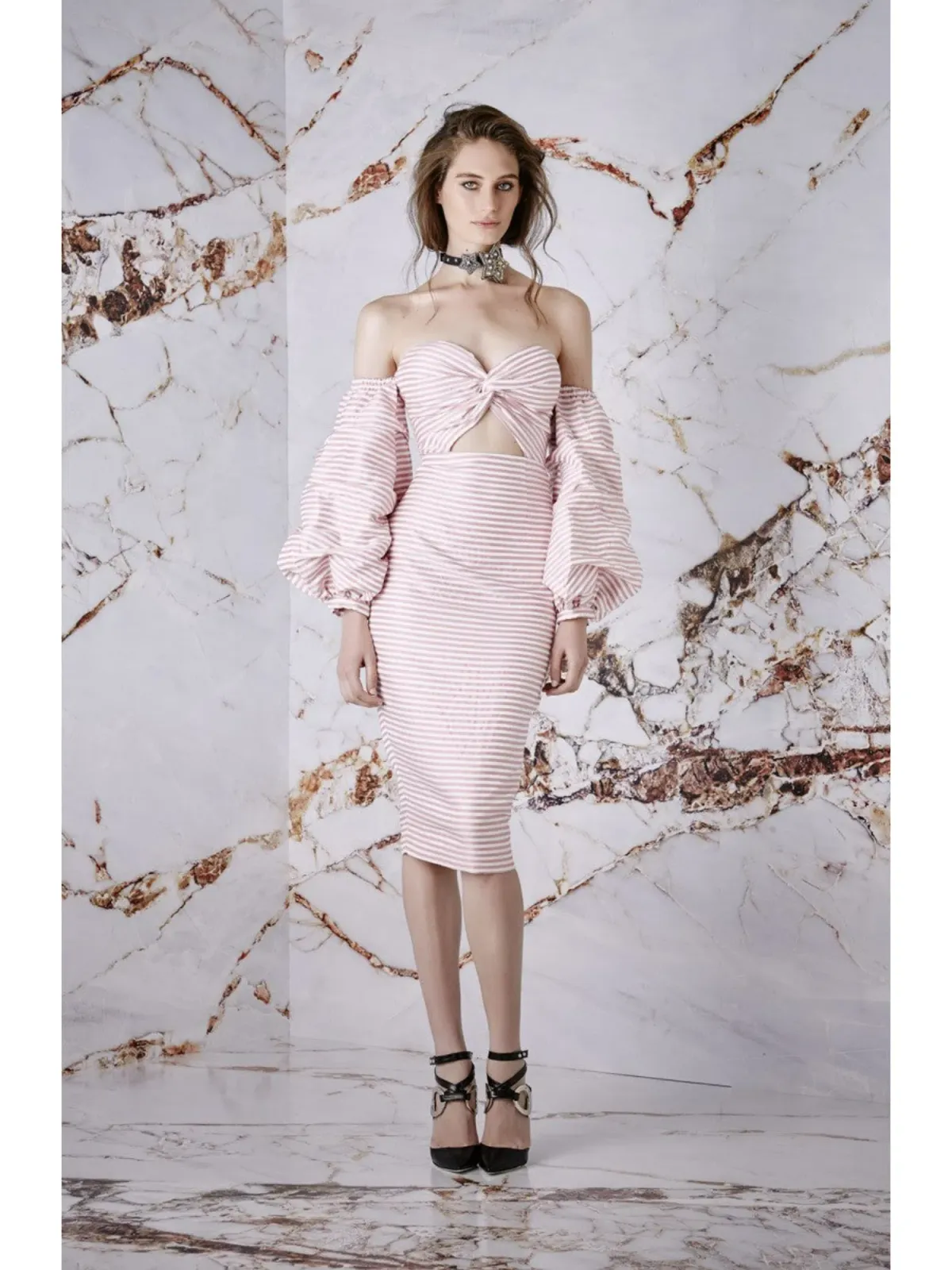 Asilio Candy Eyed Midi Dress Pink Size AU 10 for rent on The Volte - main image