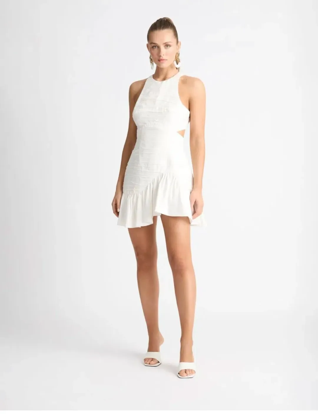 Sheike Isla Mini Dress in Ivory Size 12 for rent on The Volte - main image