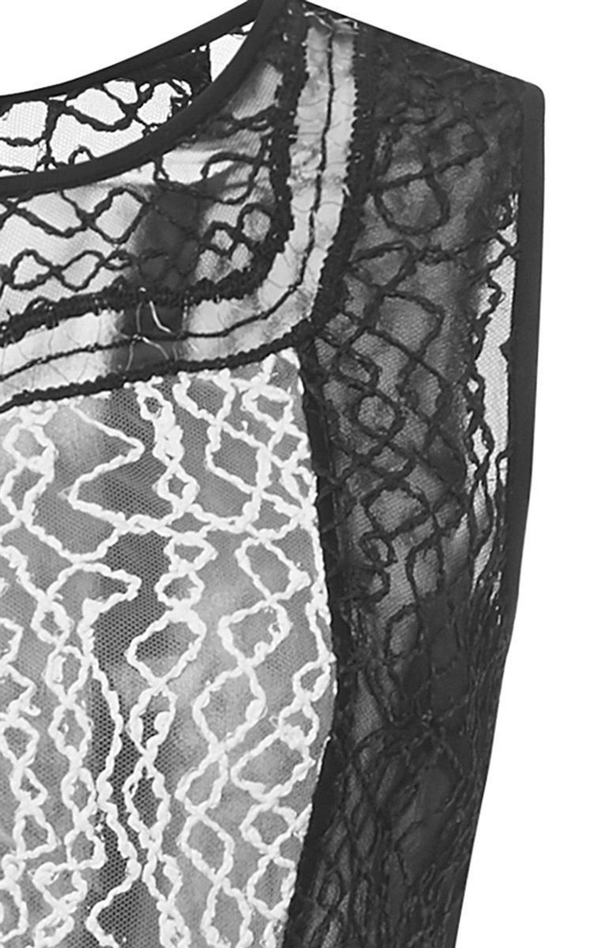 Jonathan Simkhai Wire Lace Curve Dress Black Combo Size 8 - Image 5