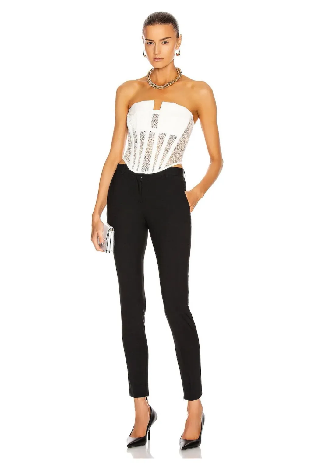 Dion Lee Lace Pocket Corset Ivory Size 10 for rent on The Volte - main image