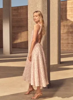 Aje Quintette Backless Midi Dress in Soft Pink Size 8 for rent on The Volte - image 5
