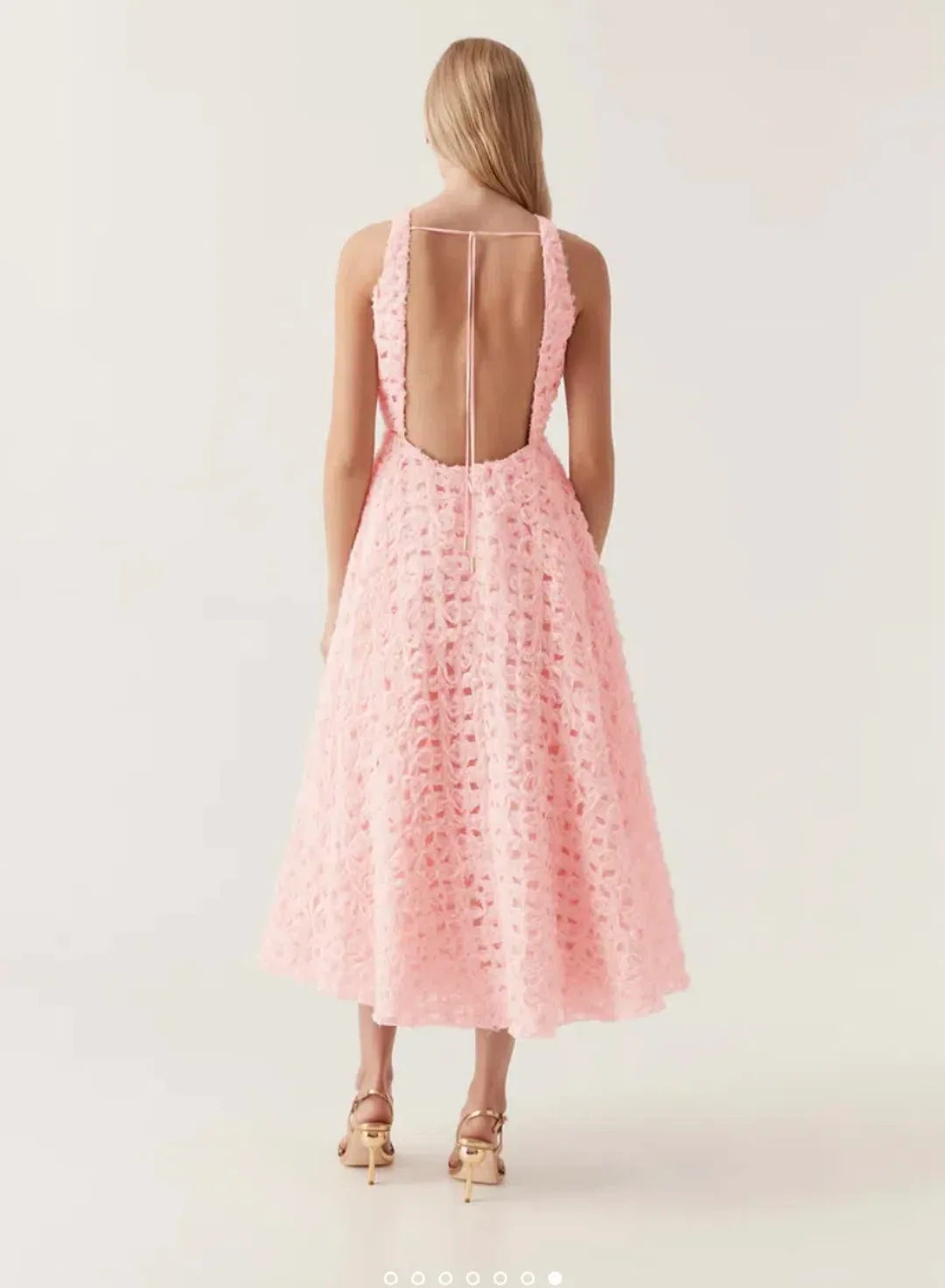 Aje Quintette Backless Midi Dress in Soft Pink Size 8 for rent on The Volte - main image