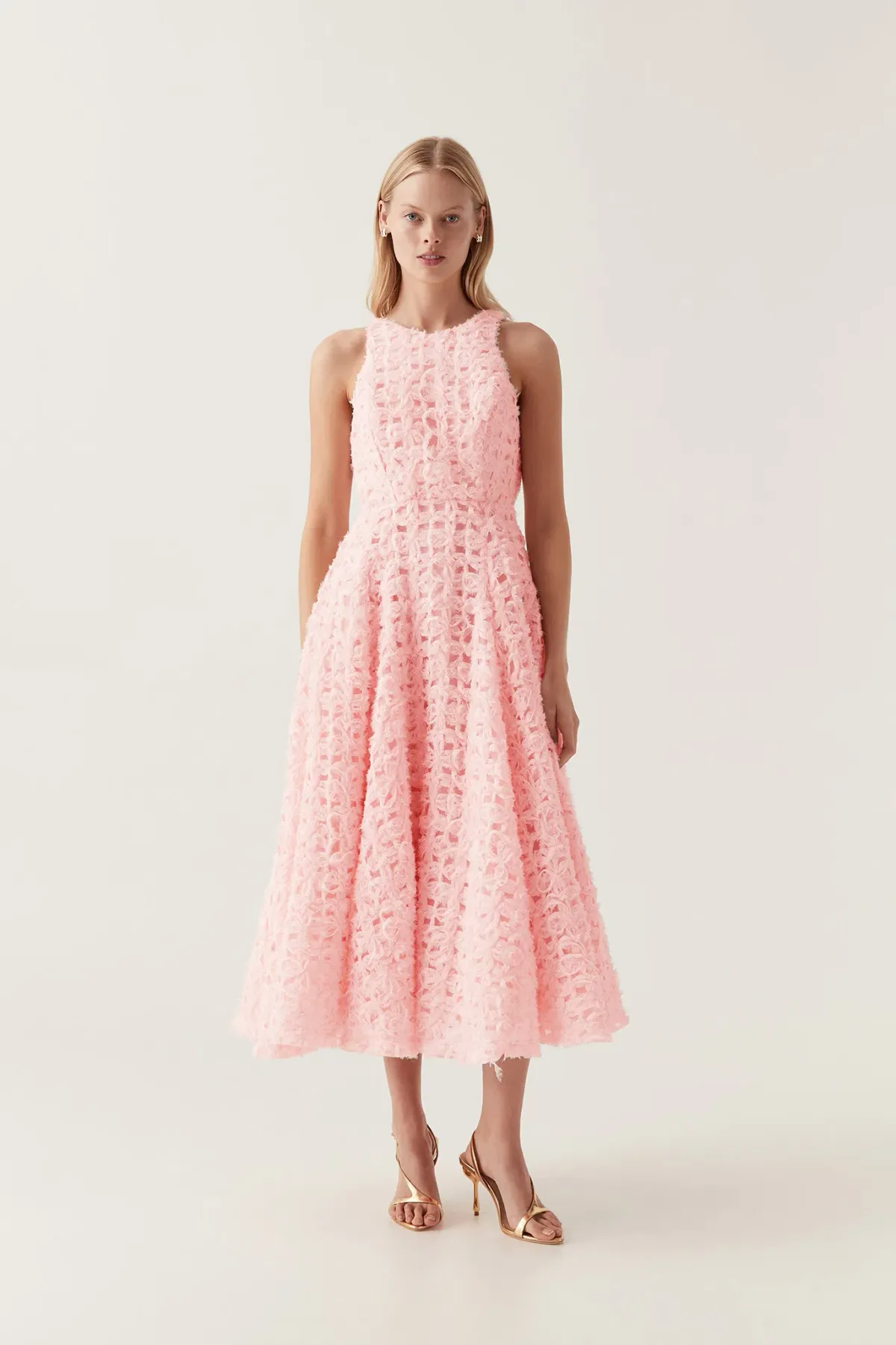 Aje Quintette Backless Midi Dress in Soft Pink Size 8 for rent on The Volte - main image