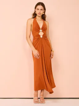 Significant Other Posie Midi Dress Rust Size 10 for rent on The Volte - image 1