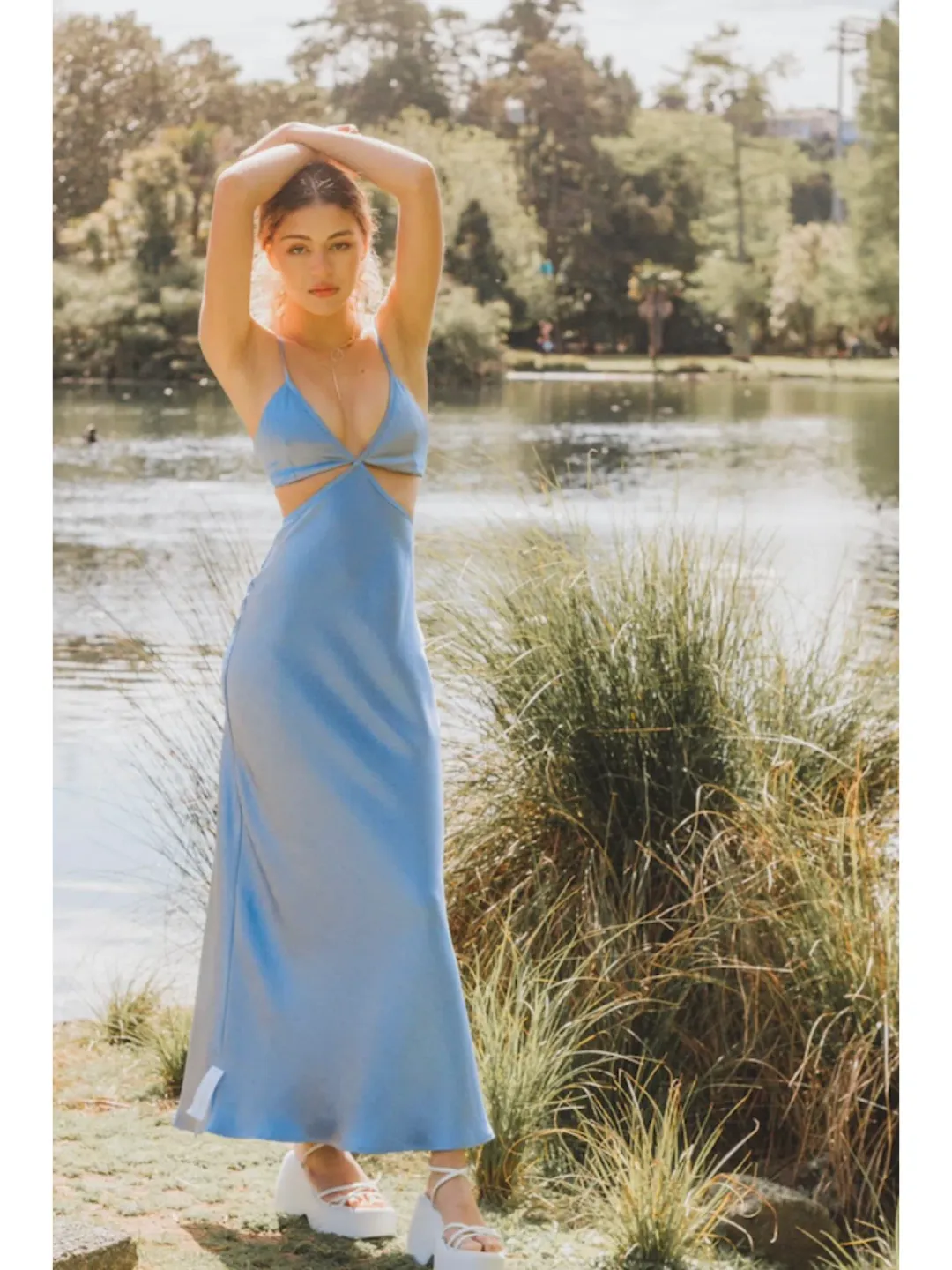 Bec & Bridge Veronique Maxi Dress Blue Size AU 8 for rent on The Volte - main image