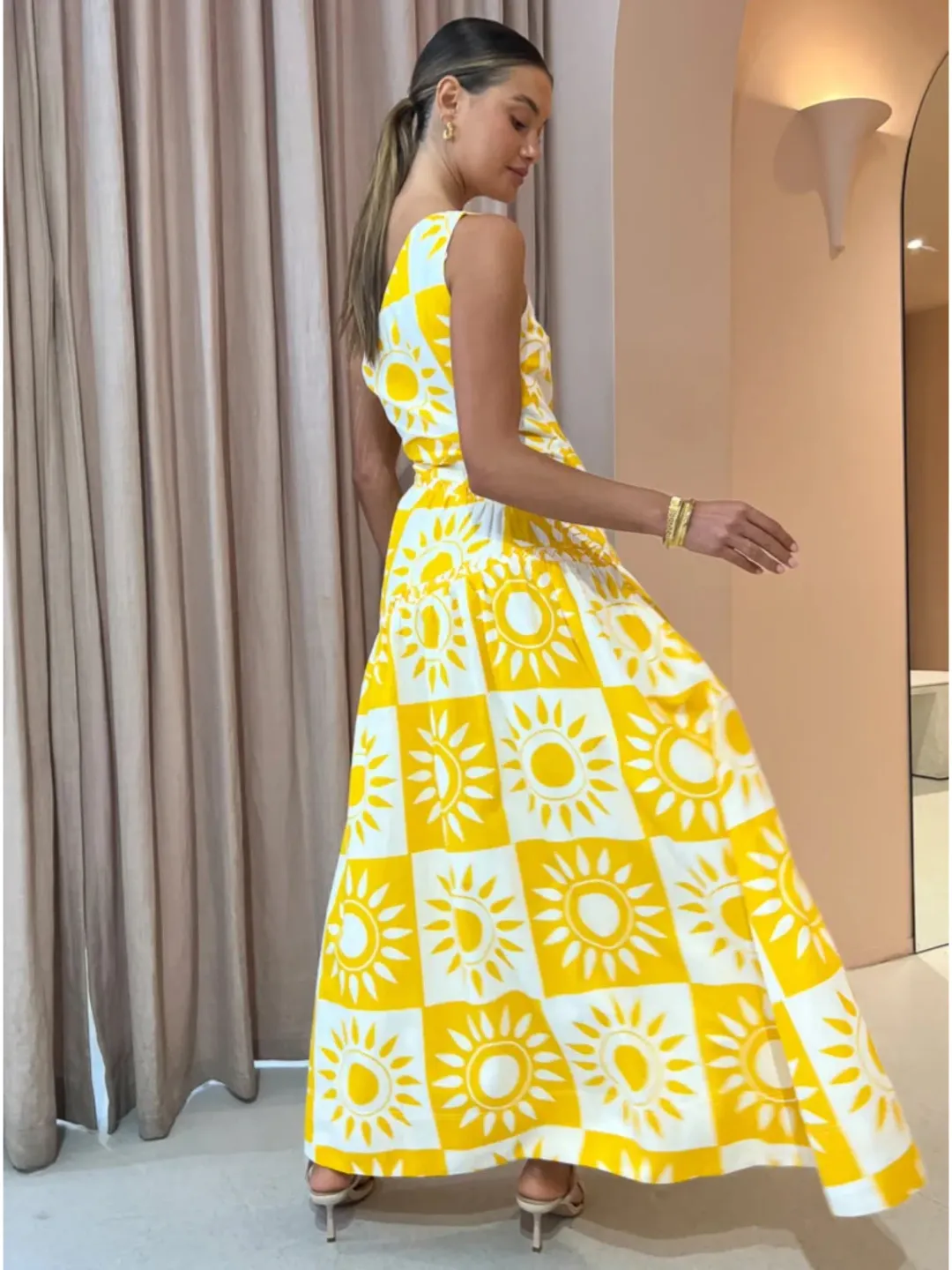 By Nicola Goldie One Shoulder Maxi Dress in Large Sol Size 12 for rent on The Volte - main image