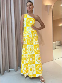 By Nicola Goldie One Shoulder Maxi Dress in Large Sol Size 12 for rent on The Volte - image 1