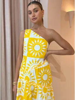 By Nicola Goldie One Shoulder Maxi Dress in Large Sol Size 12 for rent on The Volte - image 3