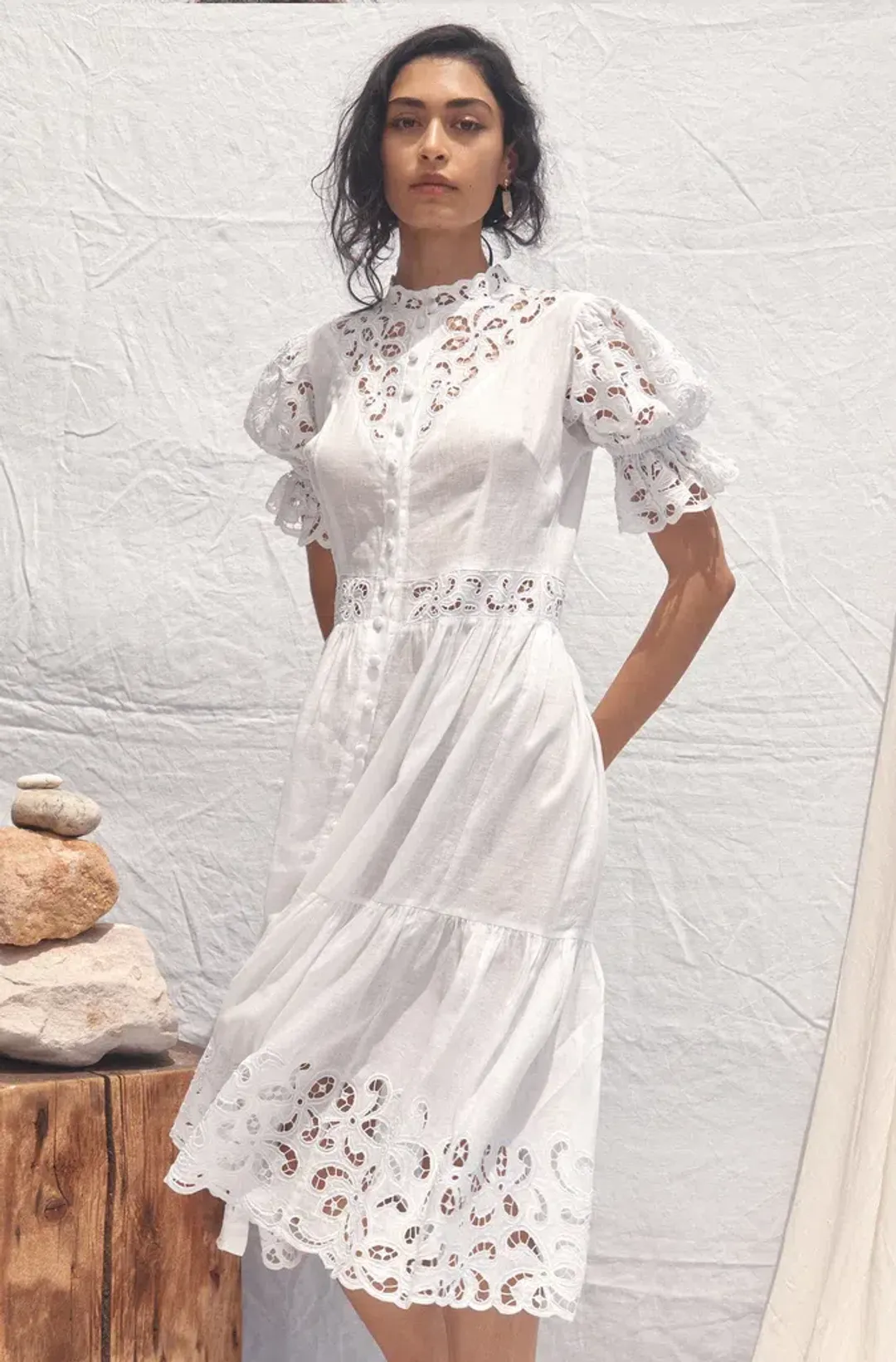All That Remains Patience Dress White Size 10 for rent on The Volte - main image