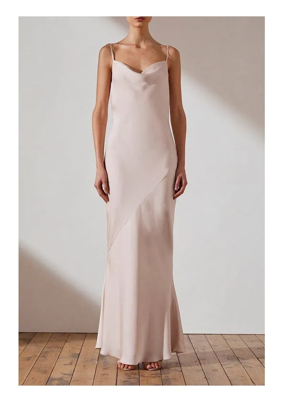 Shona Joy Luxe 'Porcelain' Bias Cowl Slip Dress Blush Size 8 for rent on The Volte - main image