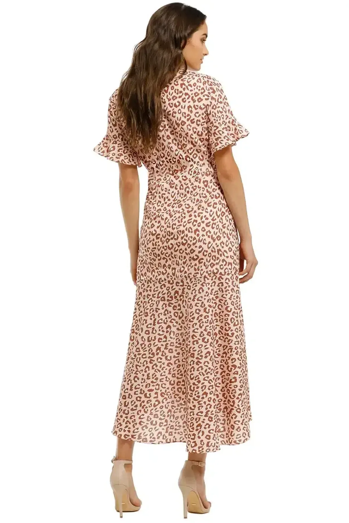 Pasduchas Saskia Split Midi Dress in Leopard Size 6 - Image 2