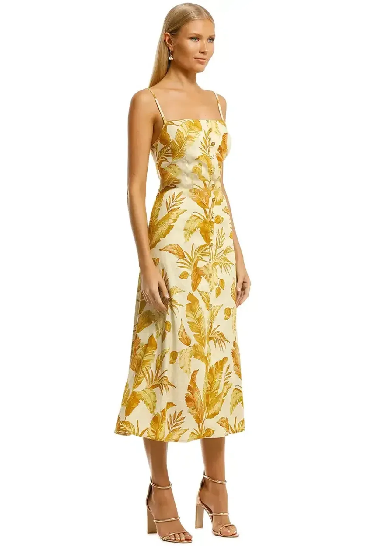Pasduchas Hazy Belt Midi Dress in Golden Size 6 - Image 2