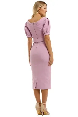 Pasduchas Ardor Belt Midi Dress in Orchid Size 10 for rent on The Volte - image 3