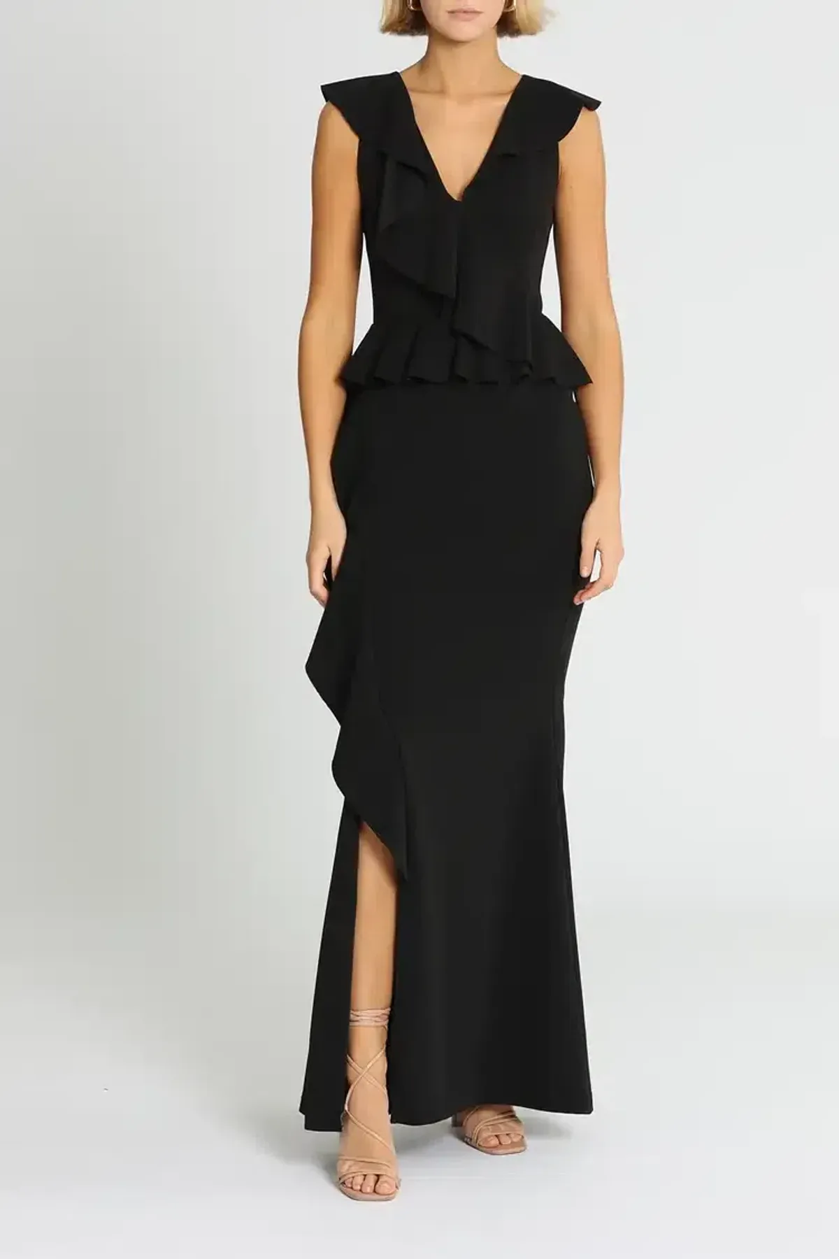 Pasduchas Verve Gown in Black Size 6 for rent on The Volte - main image