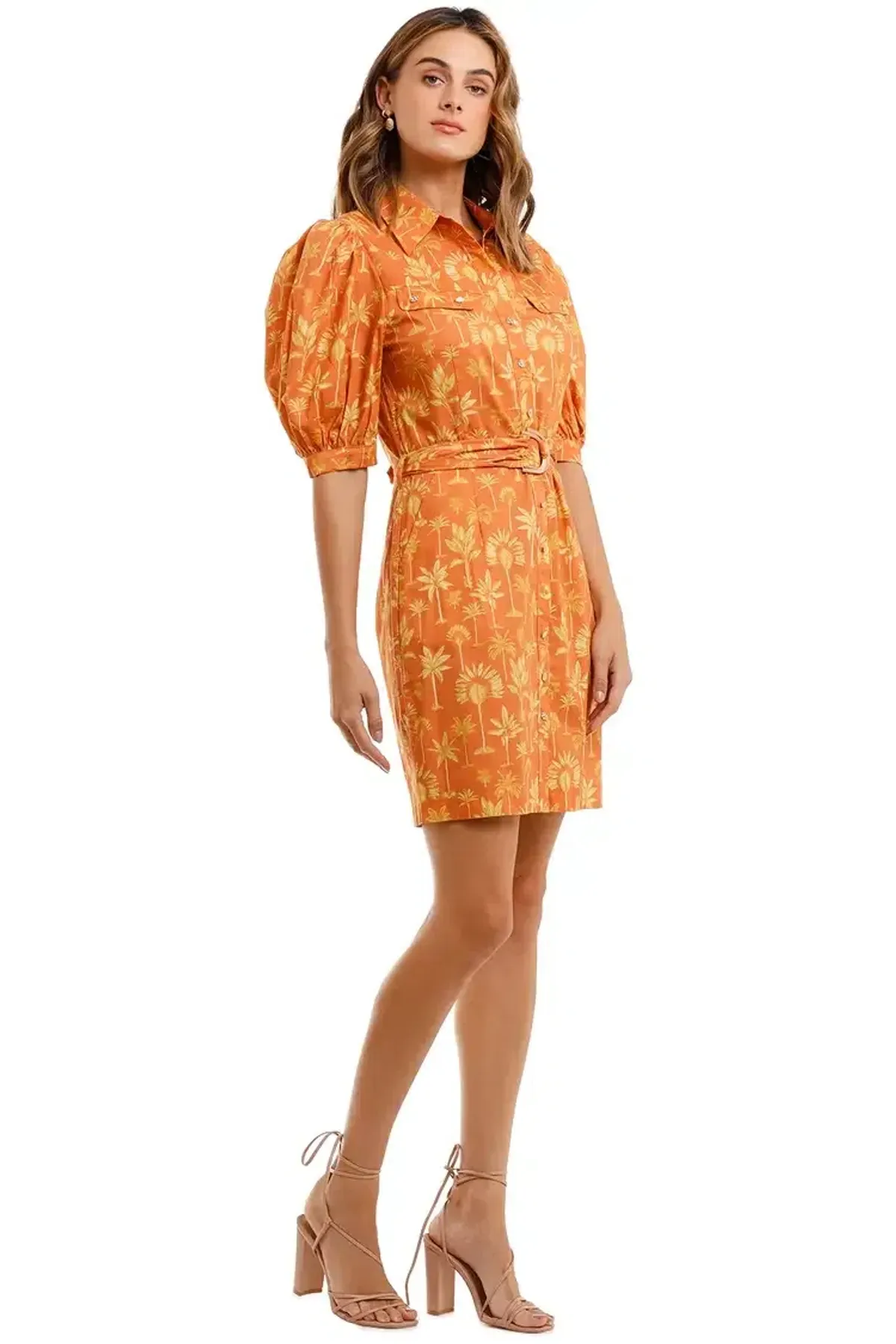 Pasduchas Palm Sugar Dress Orange Print Size 14 - Image 2
