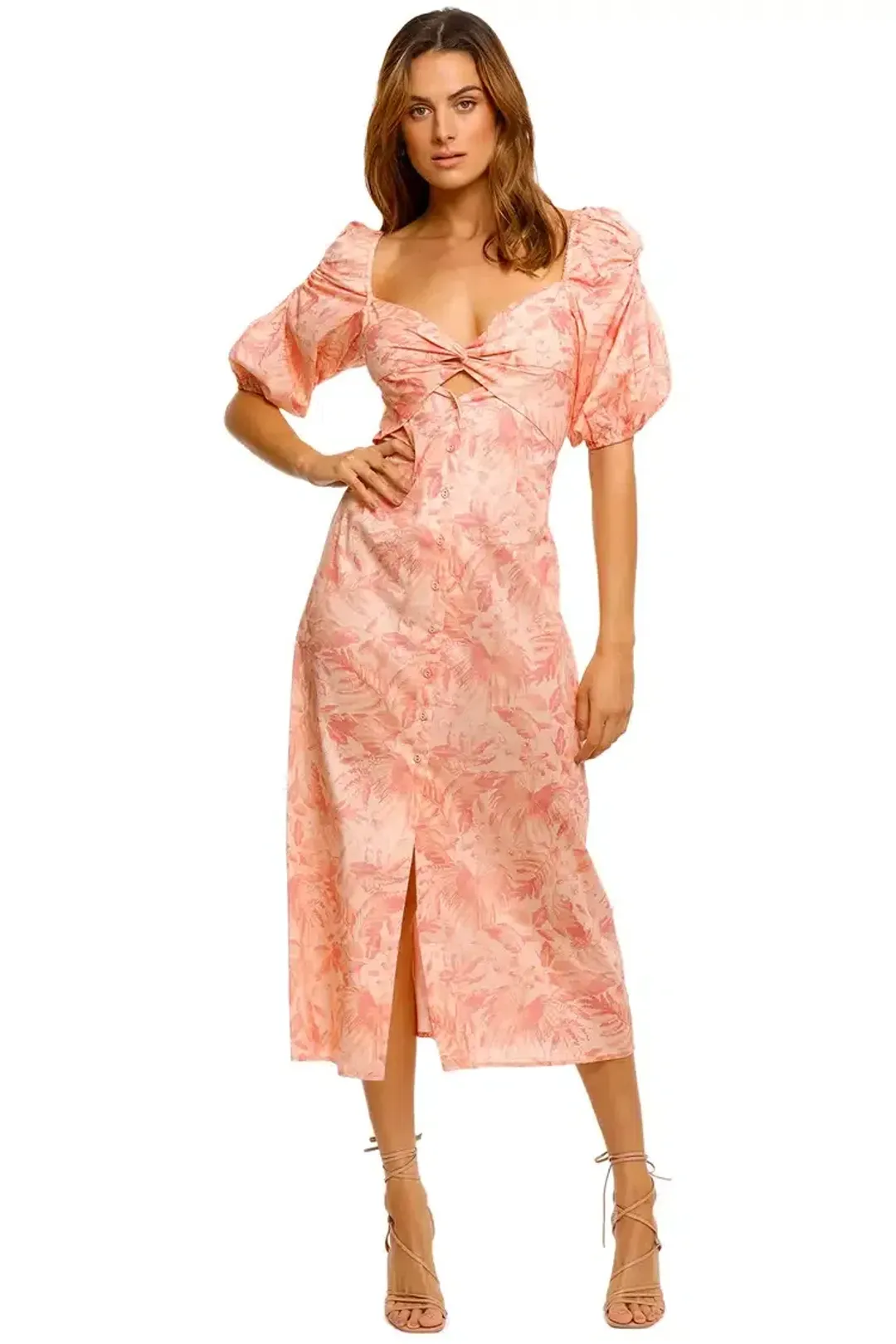 Pasduchas Aviary Midi Dress in Pink Size 10 for rent on The Volte - main image